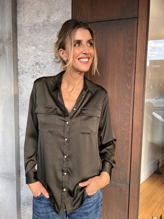 Burgos Satin Shirt Slate