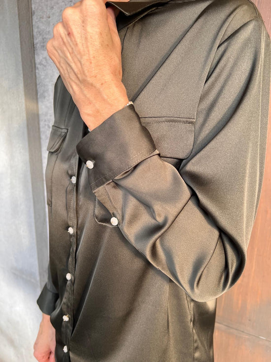 Burgos Satin Shirt Slate