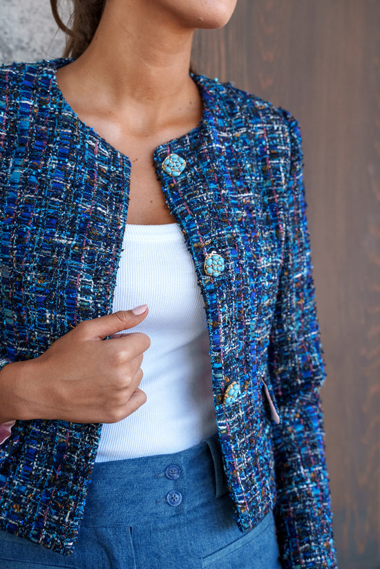 Burford Box Jacket Blue