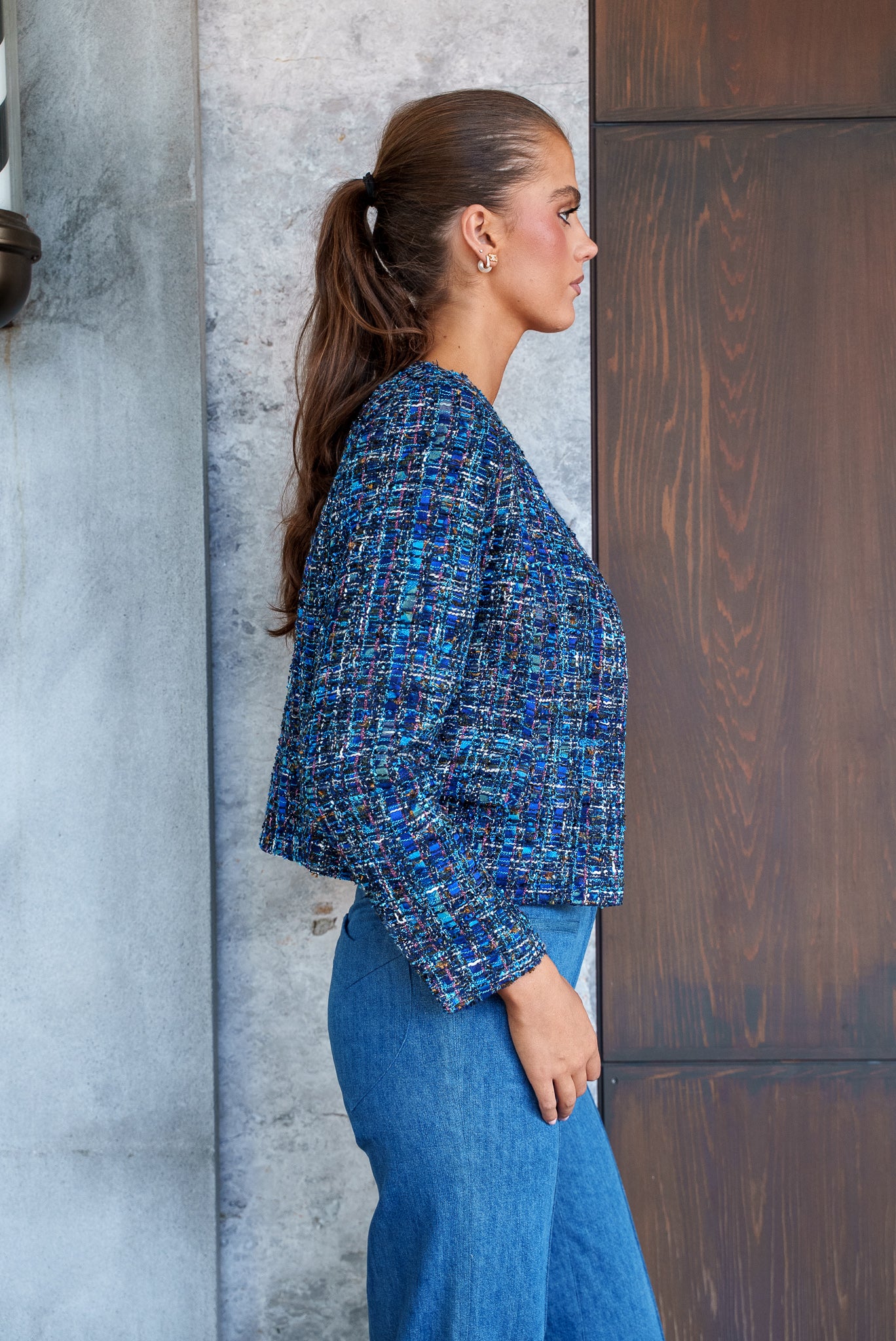 Burford Box Jacket Blue