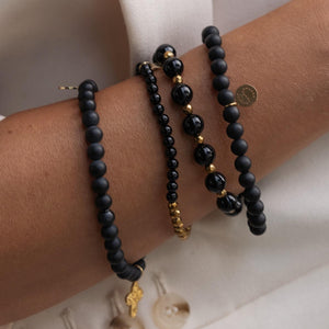 Party At The Front Bracelet - Black Onyx + Gold