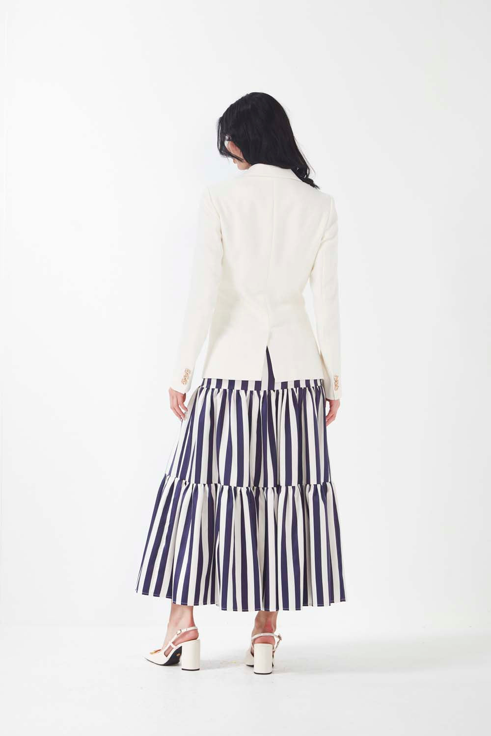 Palermo Skirt - Navy + White